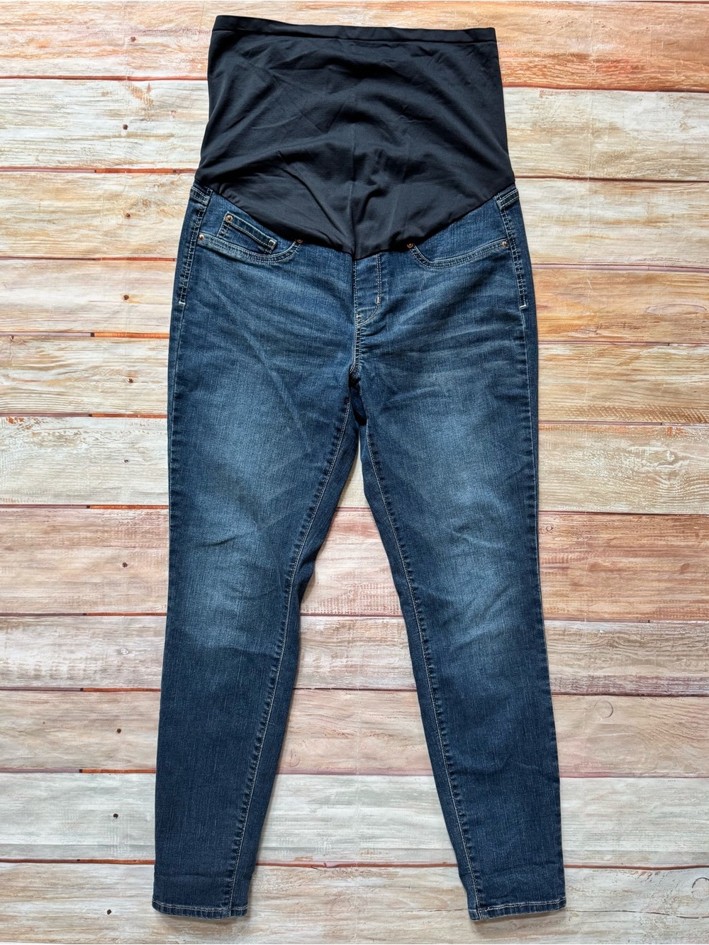 SIGNATURE LEVI STRAUSS Full Panel Skinny Maternity Jeans Sz L